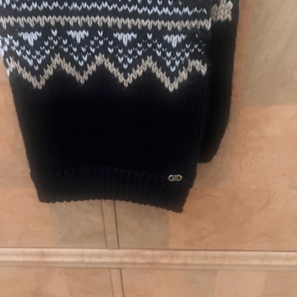 Cole Haan Black and White Crewneck Sweater